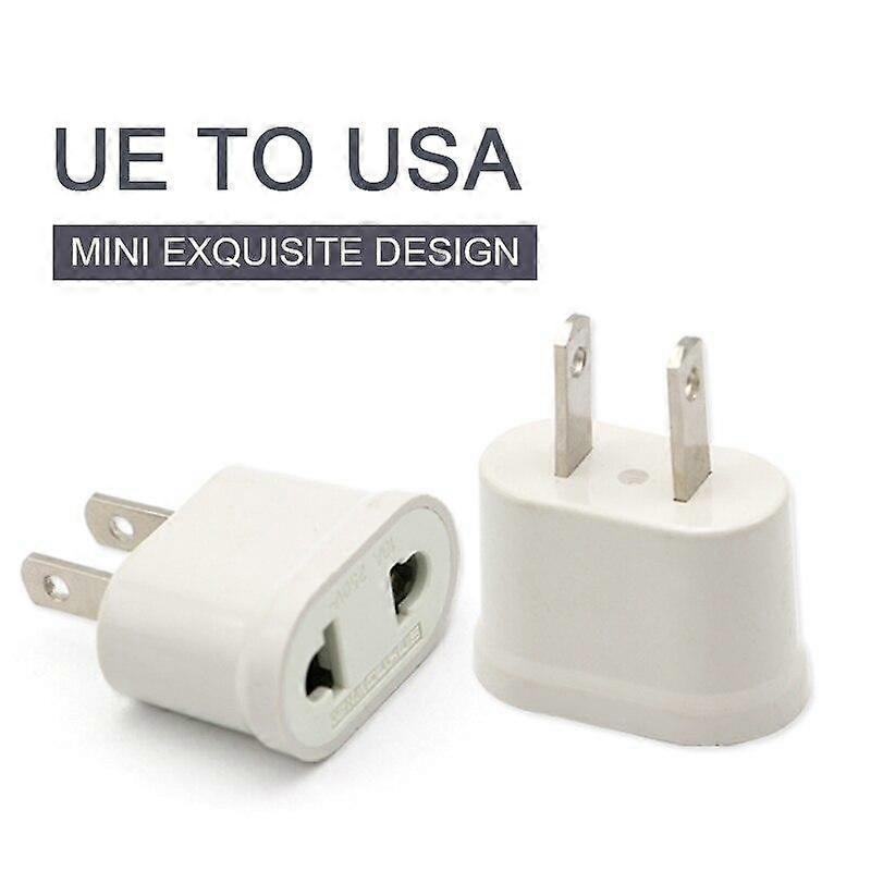 EU EURO Europe to USA US Travel Wall AC Power Mini Lightweight Plug Adapter Charger Outlet Converter 2 Pin Socket
