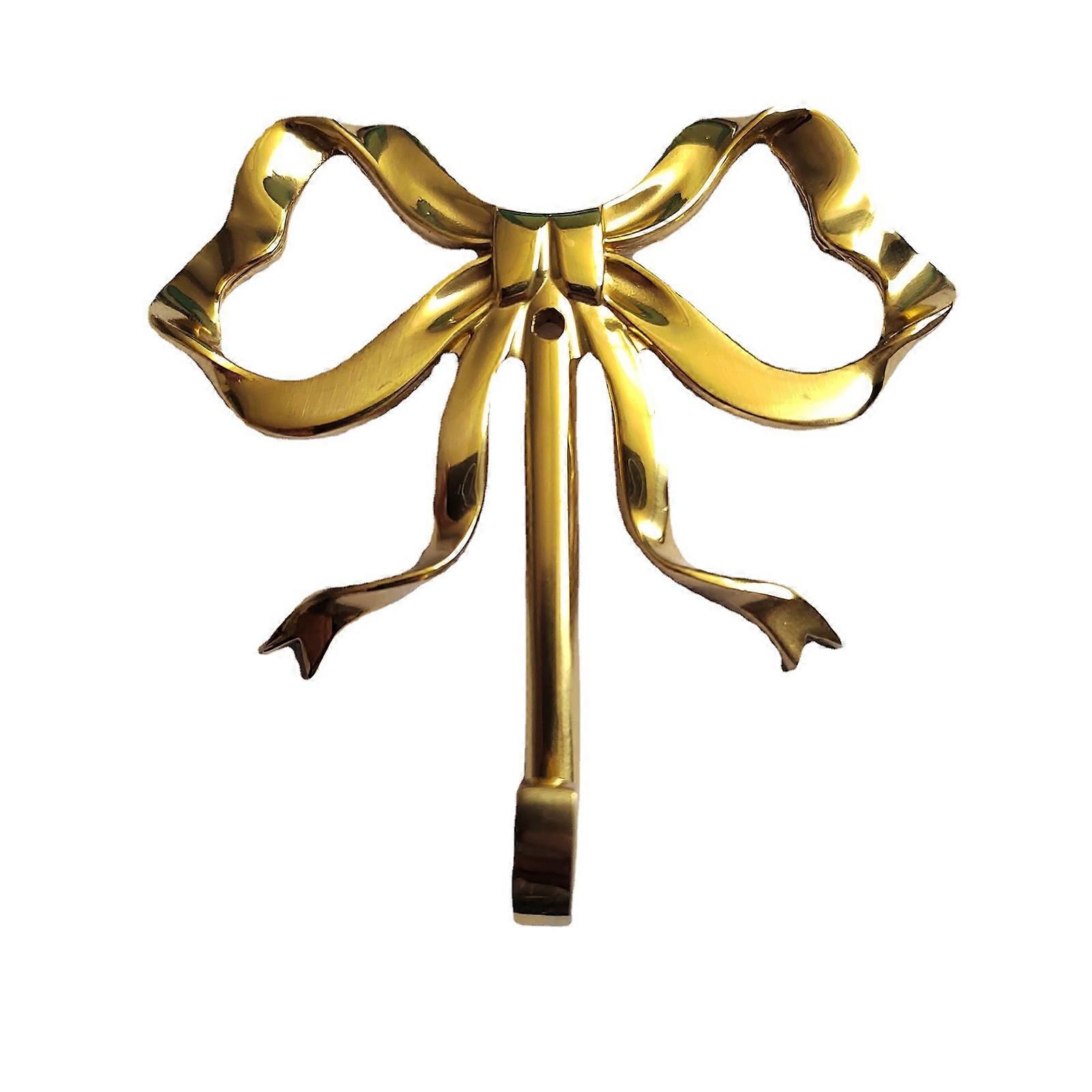 Simple Wall Hooks Handmade Retro Brass Bowknot Clothes Hats Hooks Decorative Clothes Hooks Clothes Organizer Rack Hooks L