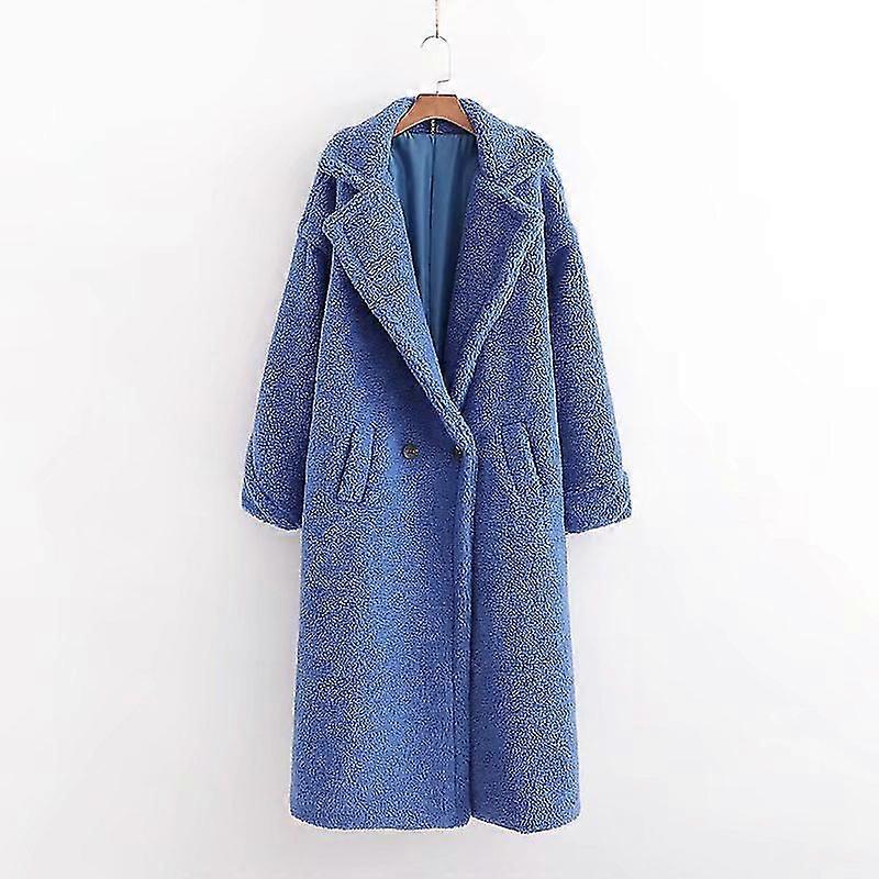Damen Teddy Langarm Langmantel Winter