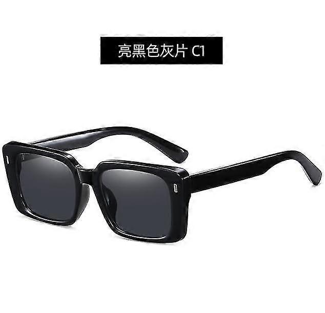 Men's And Women's Trend Bright Polarized Sunglasses Square Tr Full Frame Sunshade Glasses