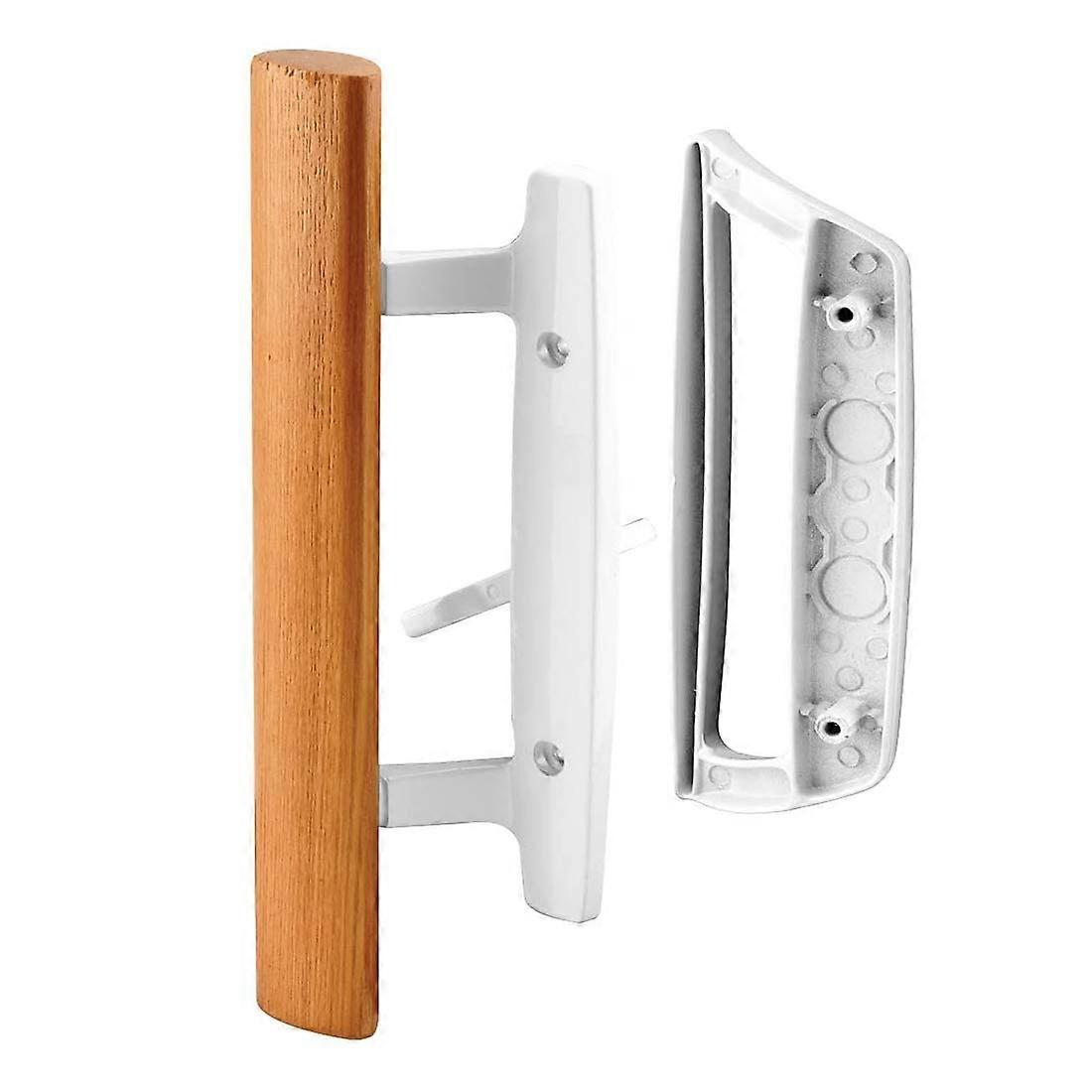 Reversible Sliding Door Handle Set – Mortise Design, Oak and White Finish, Durable Hardware, Compatible with Standard Doors