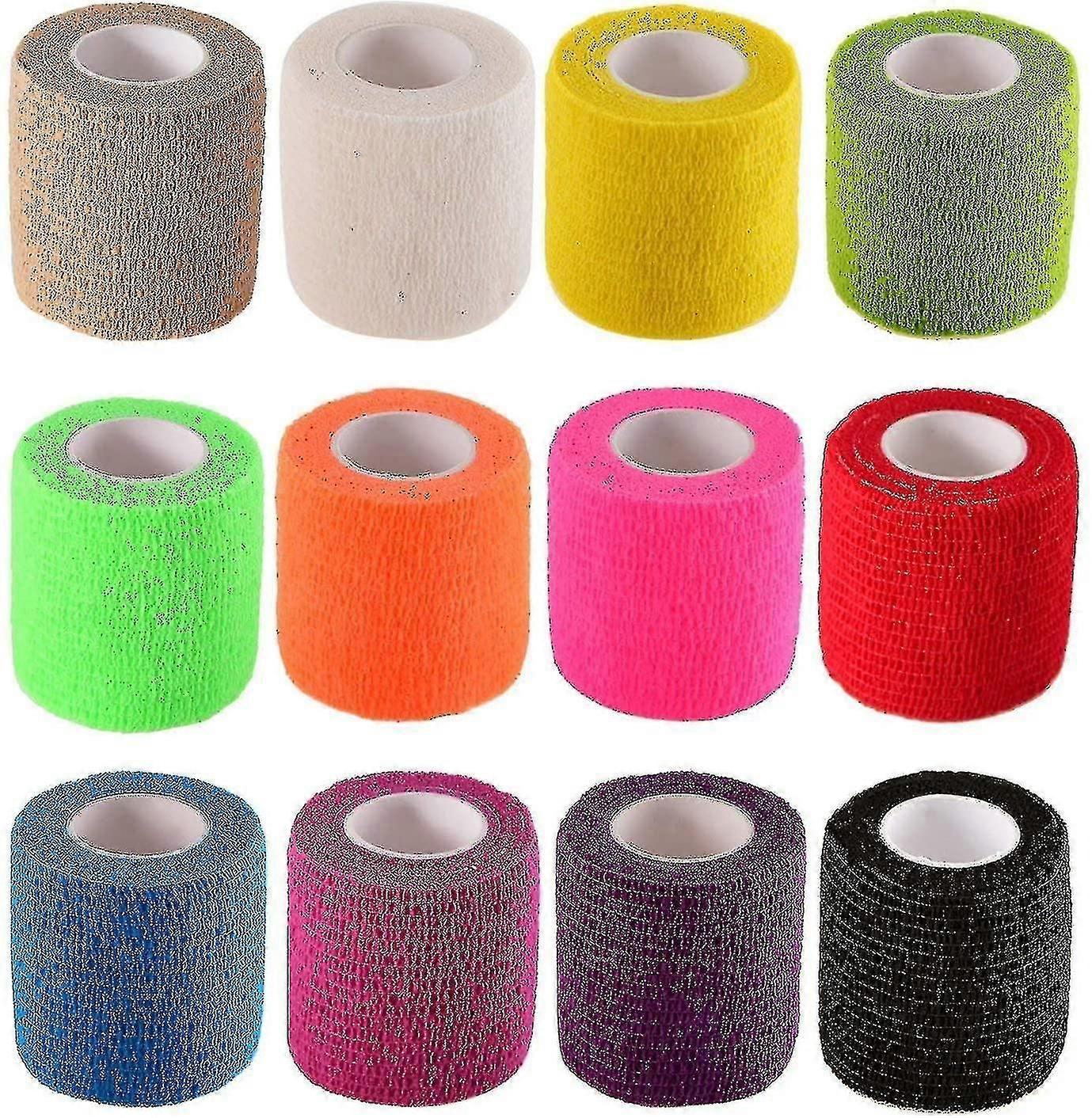 12 قطعة لاصقة ضمادة التفاف تمتد شريط الالتصاق الذاتي للرياضة، المعصم