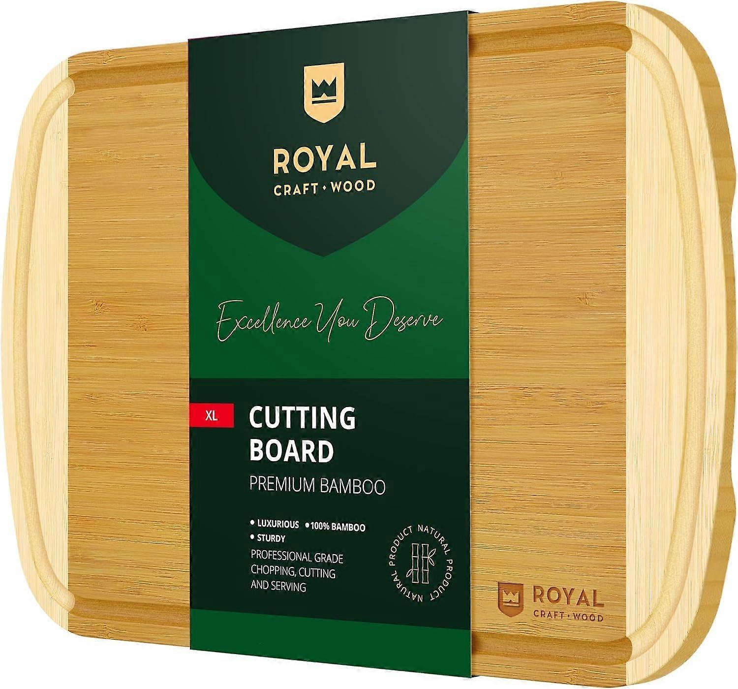 XL 18"x 12" bamboo cutting board with juice groove