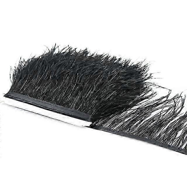 1meter Svart Struts Fjäder Frans Trim För Sömnad Fluffiga Vita Fjädrar Trimmings Festkläder Klänning Dekor Fjäderdräkt Tyg