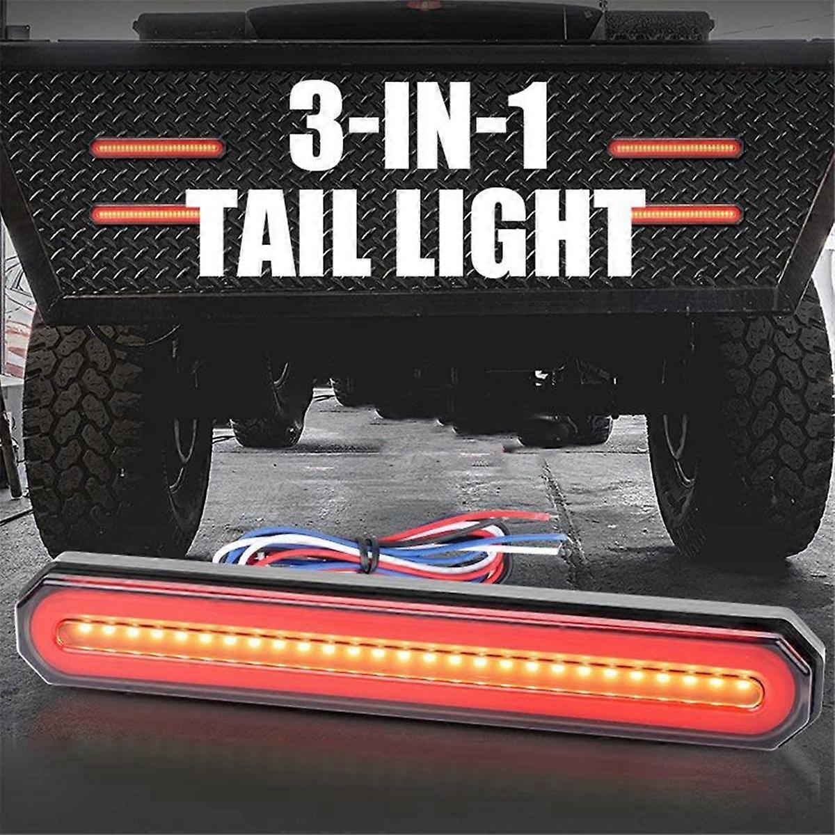 2x Oval 9 Inch LED Stop Turn Tail Brake Lights Truck Trailer Flowing DRL Lamp for Truck Trailer ATV