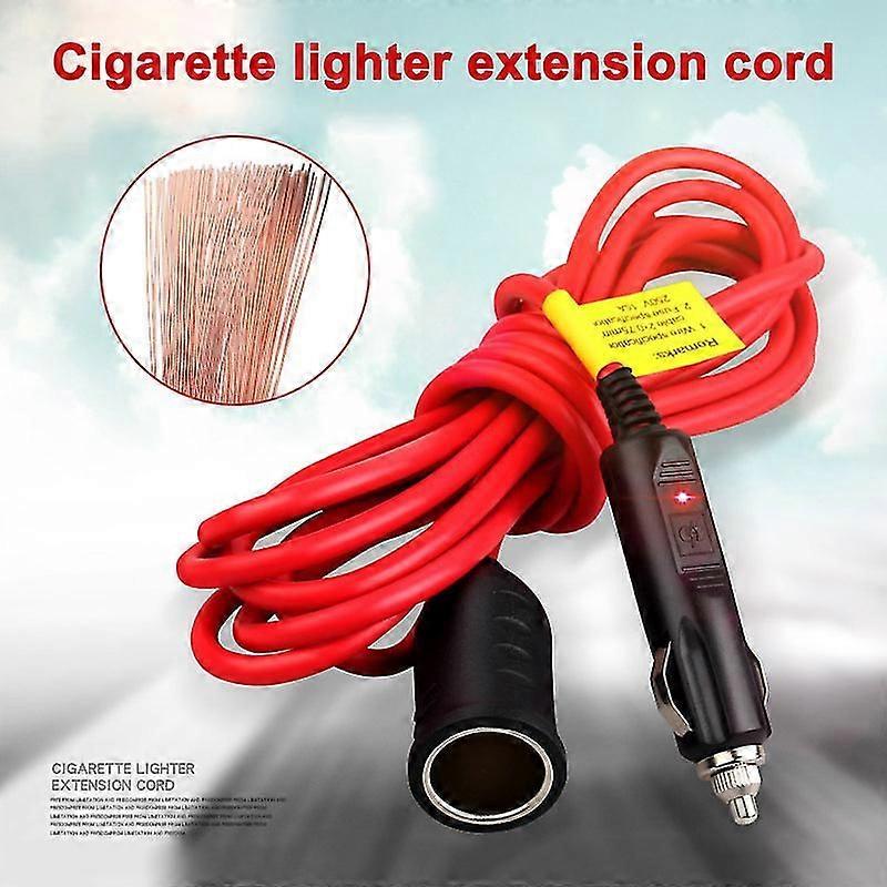 250V 15A Heavy Duty Extension Cord with Cigarette Lighter Plug Socket for Cars
