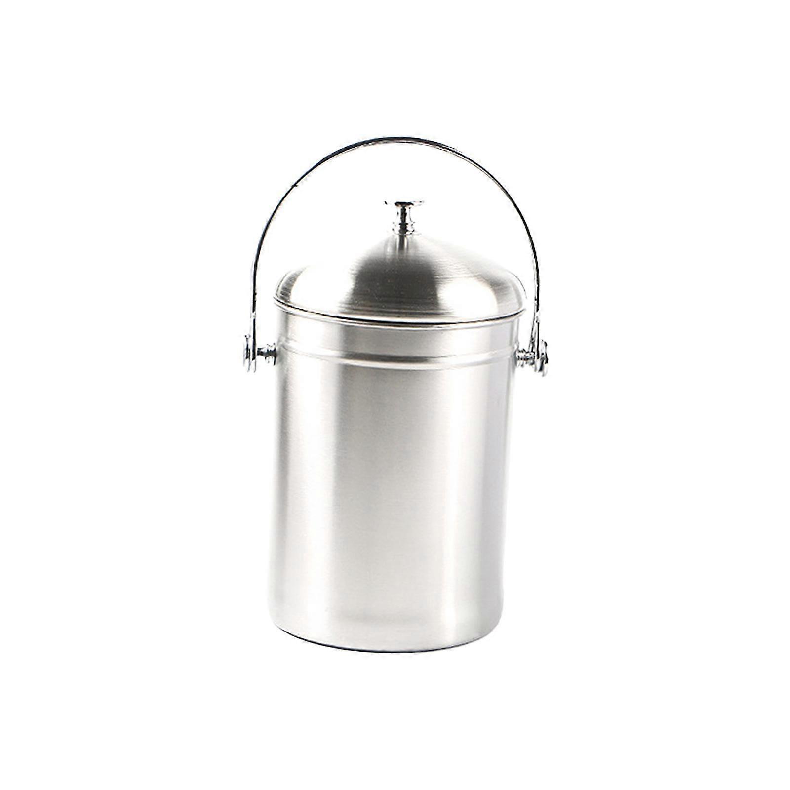 Stainless Steel Compost Bin Kitchen Pail Compost with Handle Multipurpose