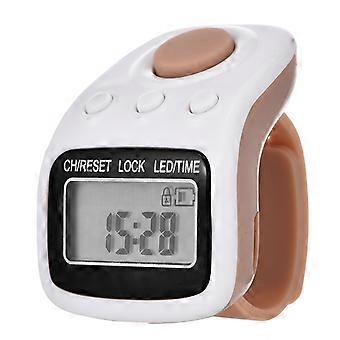 LED Digital Tally Counter Clickers 6 Channels with Backlit Time Display 6 Digits Finger Counter Handheld Tasbeeh Counter  Yellow