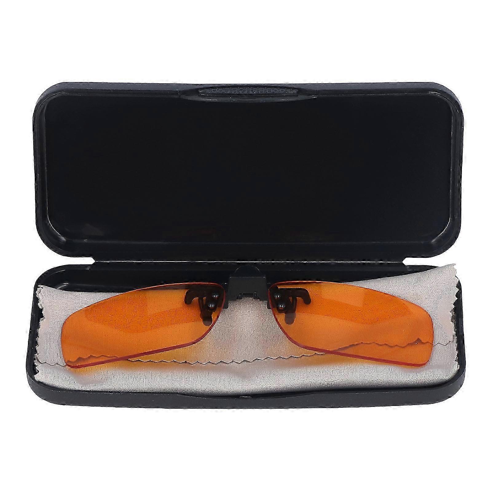 Clip On Glasses Efficient Blue Lights Blocking 180 Degree Vertical Flip Portable Orange Glasses Clip Lens for Computer Square