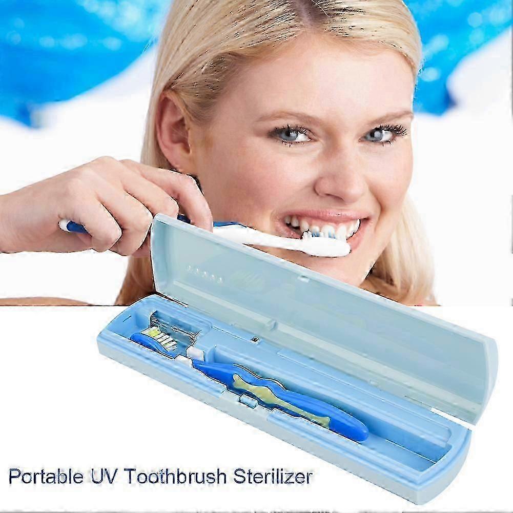 USB / Battery Charging Antibacteria UV Light Portable Toothbrush Sterilizer Cleaner Blue