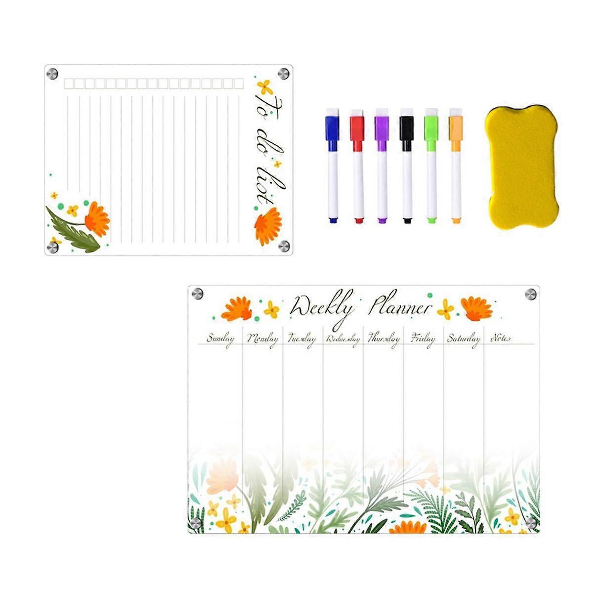 Magnetic Weekly Planner Calendar Memo Board for Refrigerator TYU055