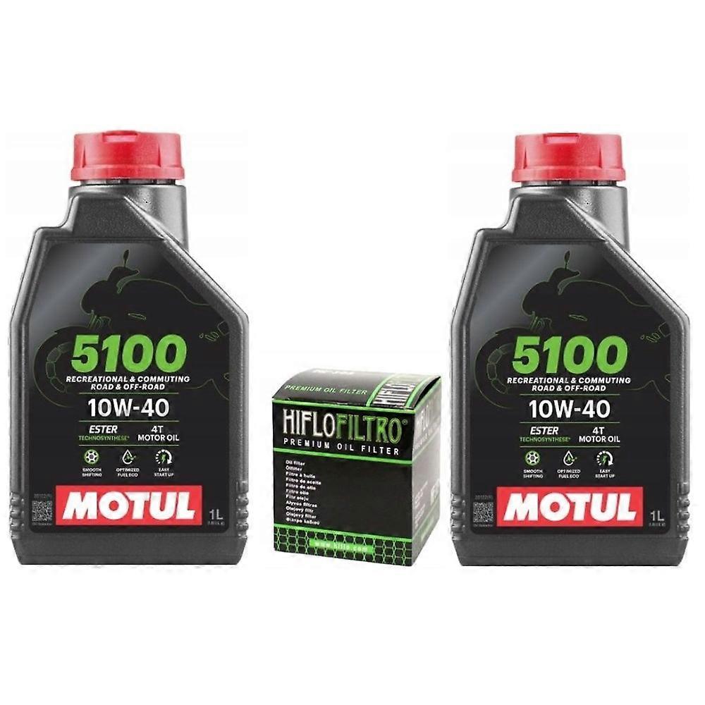 Motul Oil + oil filter 5100 10w40 2, Hiflo Hf112 4t Ma2 Ester Xr Xl Klx OM510010W402LHF112