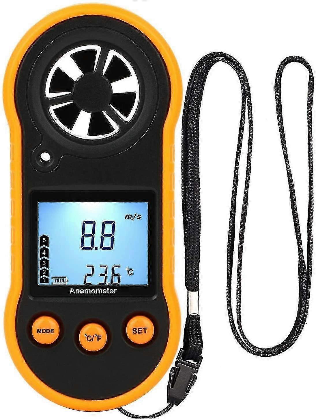 Digital Anemometer, Wind Speed Meter, Air Flow Velocity Meter For Measuring Wind Speed/Temperature