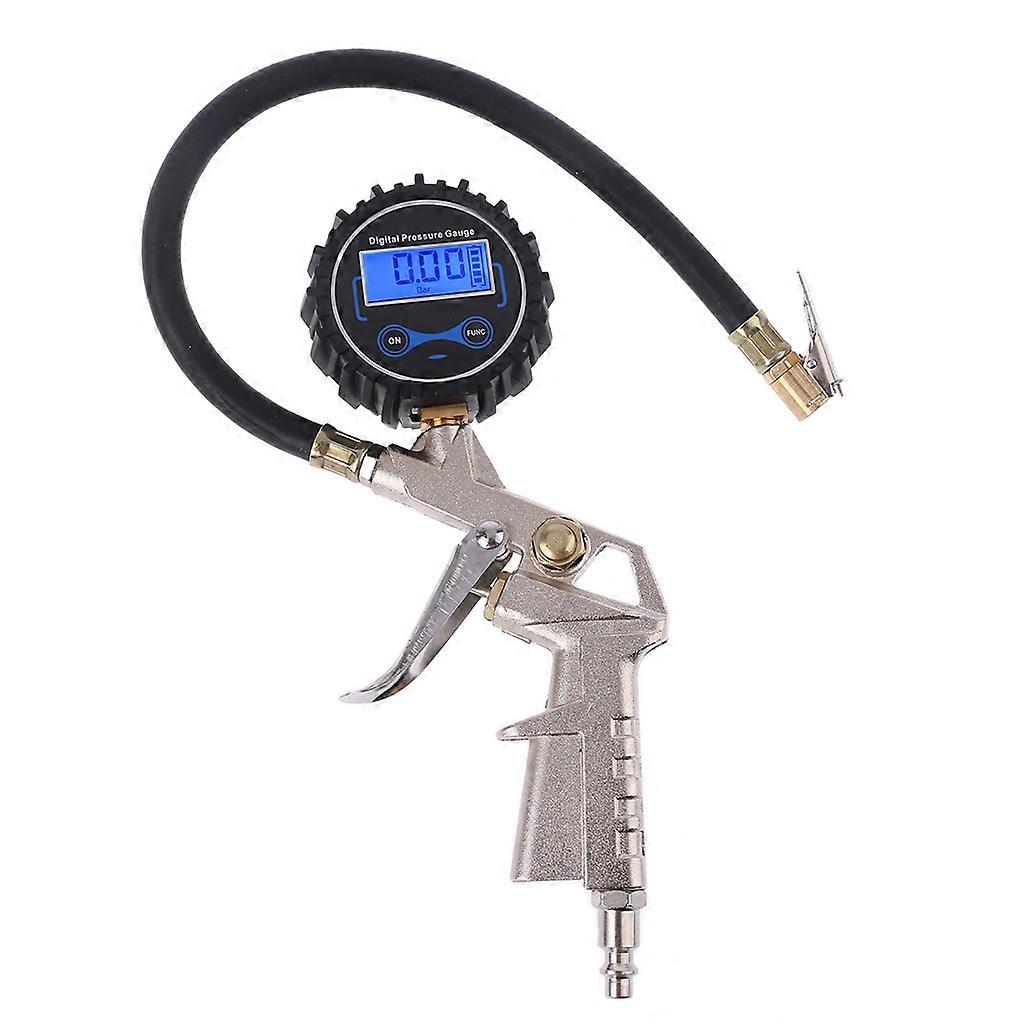 High Precision Digital Display Tire Inflation Tool LCD Display Car Tire Inspection Gun With Pressure Detection Function Black