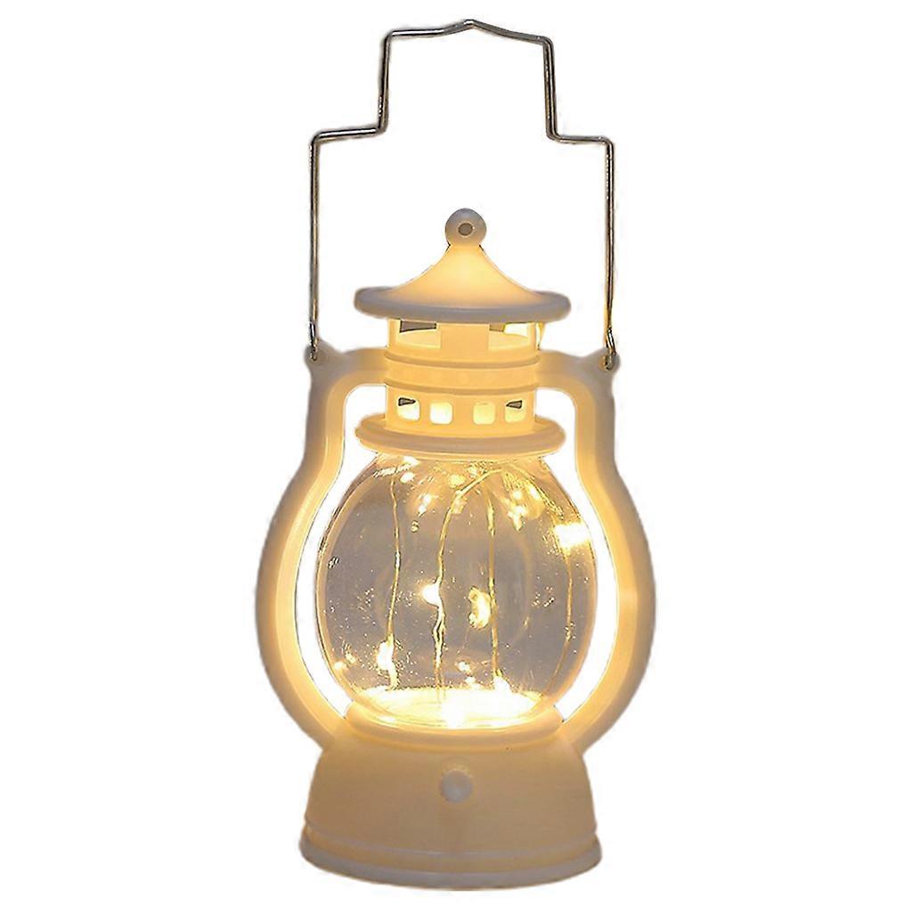 تعمل بالبطارية عتيق LED فانوس في الهواء الطلق الديكور أضواء معلقة للتخييم والديكور الاستخدام 7 ألوان لاختيار الأبيض