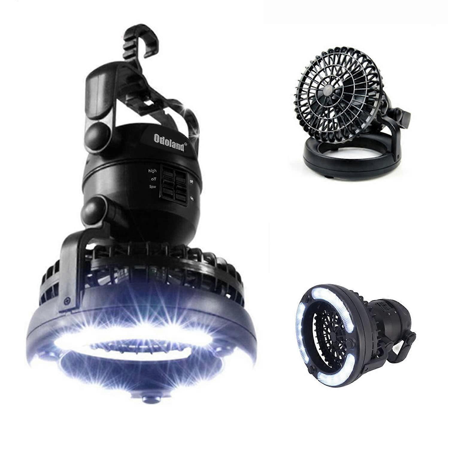 Portable LED Camping Lantern with Ceiling Fan, Rechargeable, Waterproof, Ideal for Hurricane Emergency Preparedness