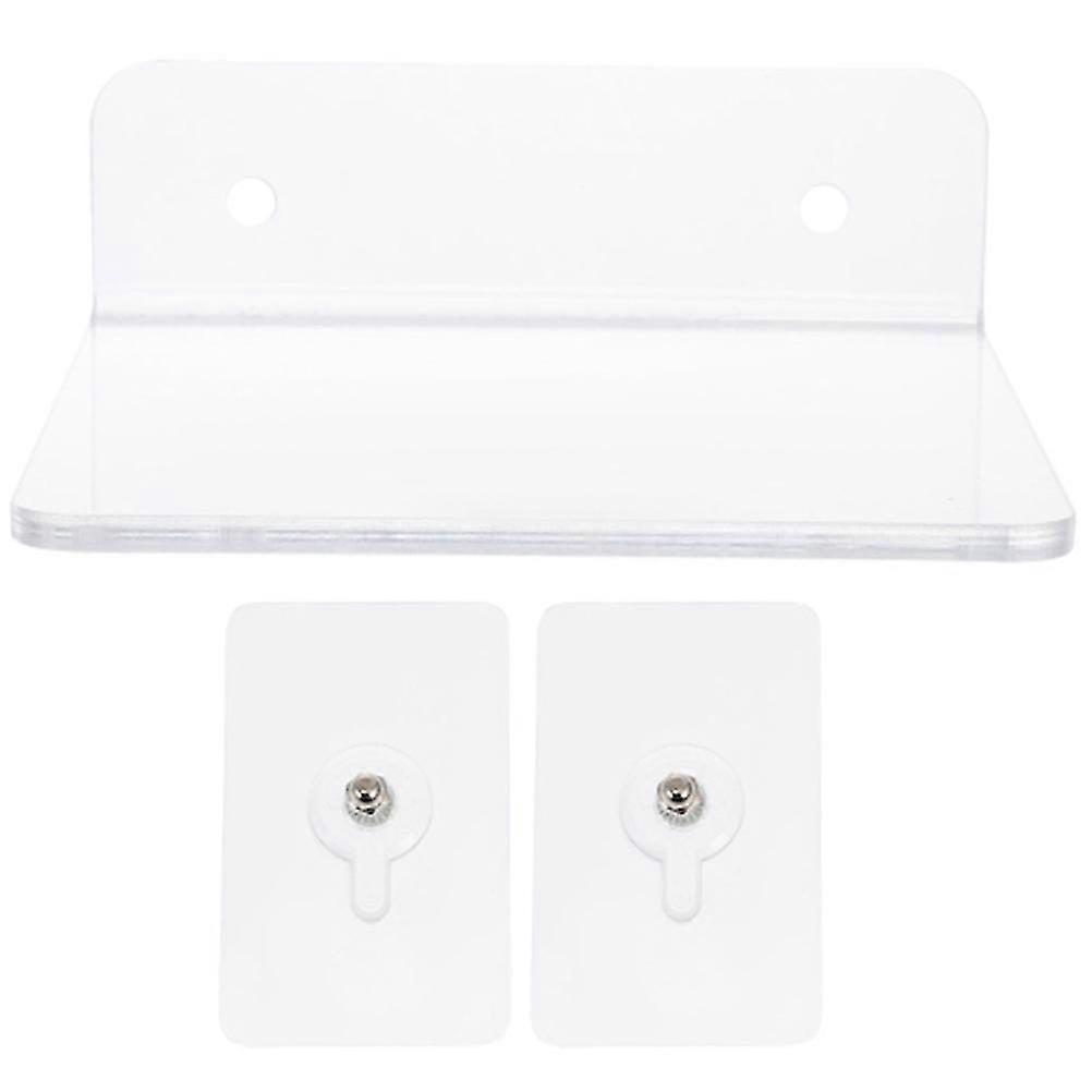 Punch-Free Transparent Acrylic Floating Shelf - Stylish Wall-Mounted Storage for Small Spaces & Home Decor