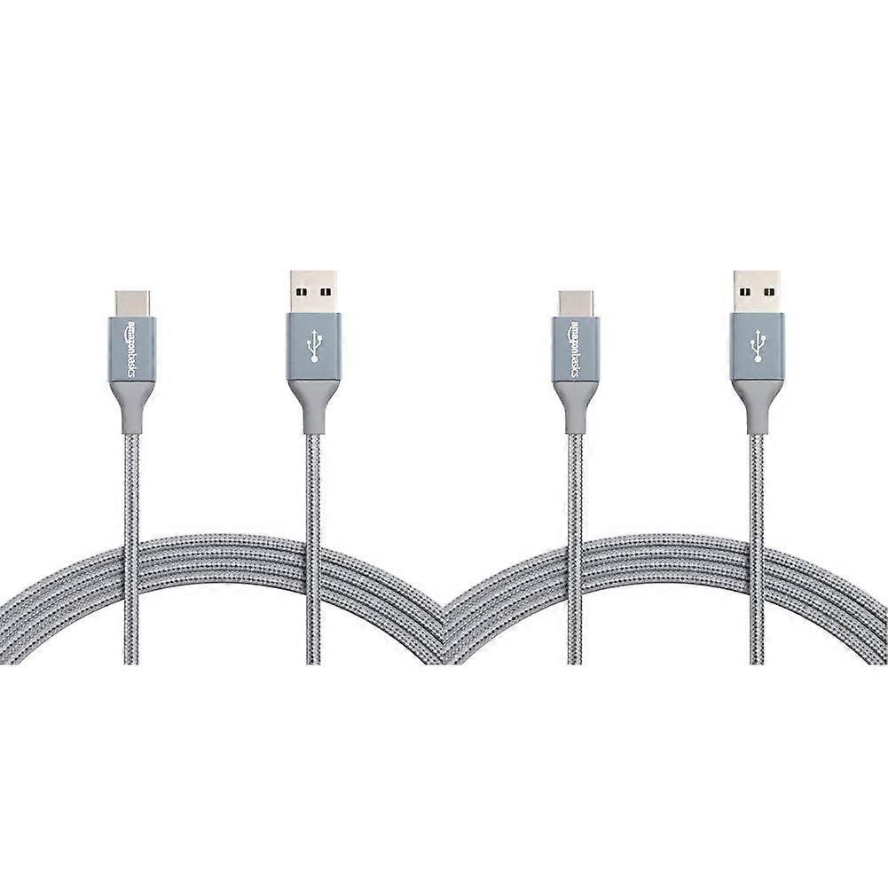 USB-C to USB-A 2.0 Fast Charger Cable, Nylon Braided Cord, 480Mbps Speed, USB-IF Certified