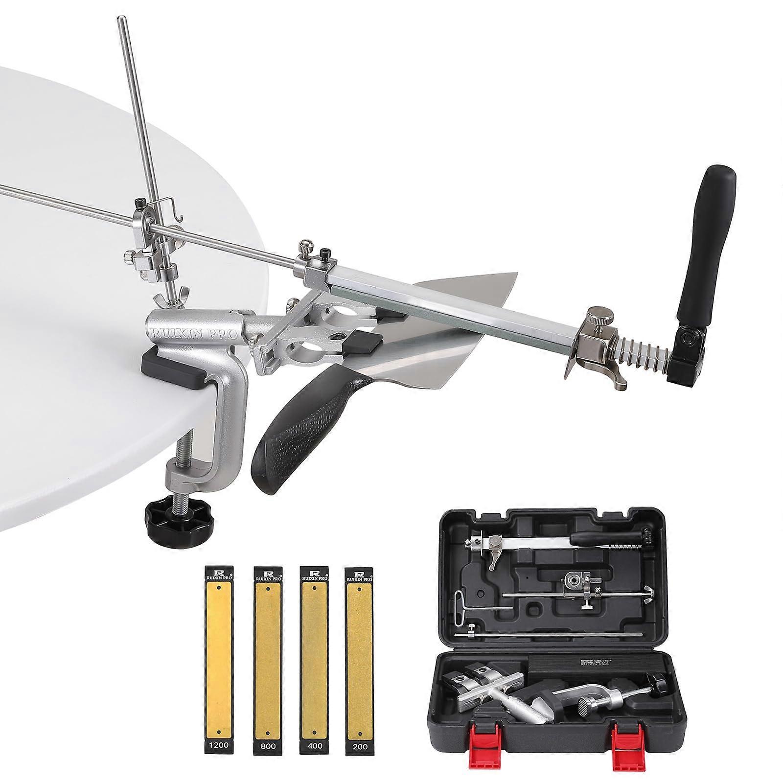 RX-009 Professional Knife Sharpening Kit, 4 Knives Capacity, 360° Rotating Flip Design, Durable and Easy to Use