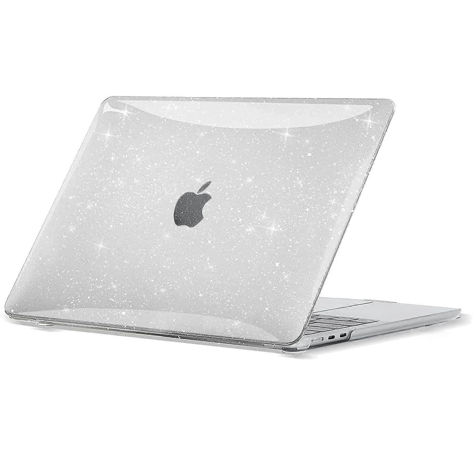 Case for MacBook Air 13.6 Inch M3 M2 2024 2023 2022 A3113 A2681, Flexible PP Matte Anti-Fingerprint Glitter Clear Cover