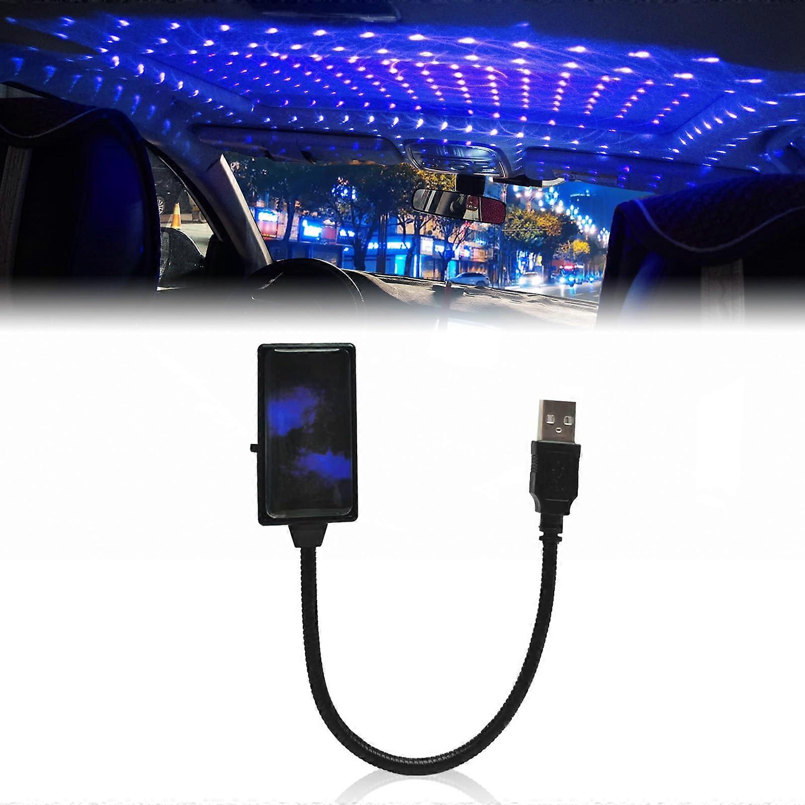 Car Roof Star Nightlight USB Adjustable Flexible Inner Lamp Automatic Rotation Blue