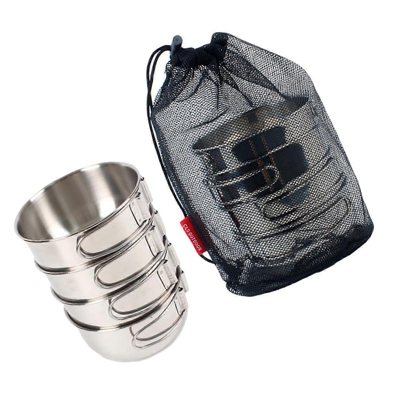 Mixing Bowls Lids Set 500ml Folding Steel Bowls for Camping Hiking Picnic Compact