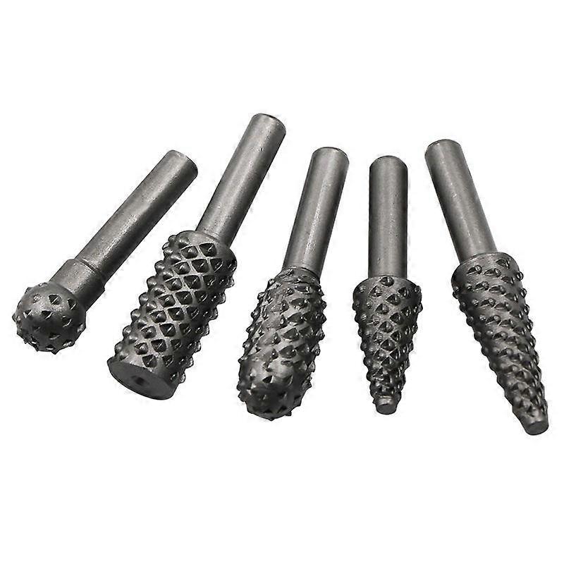 Finishing Tools 5pcs Rotary Wood File Set for Woodworking (Grey)