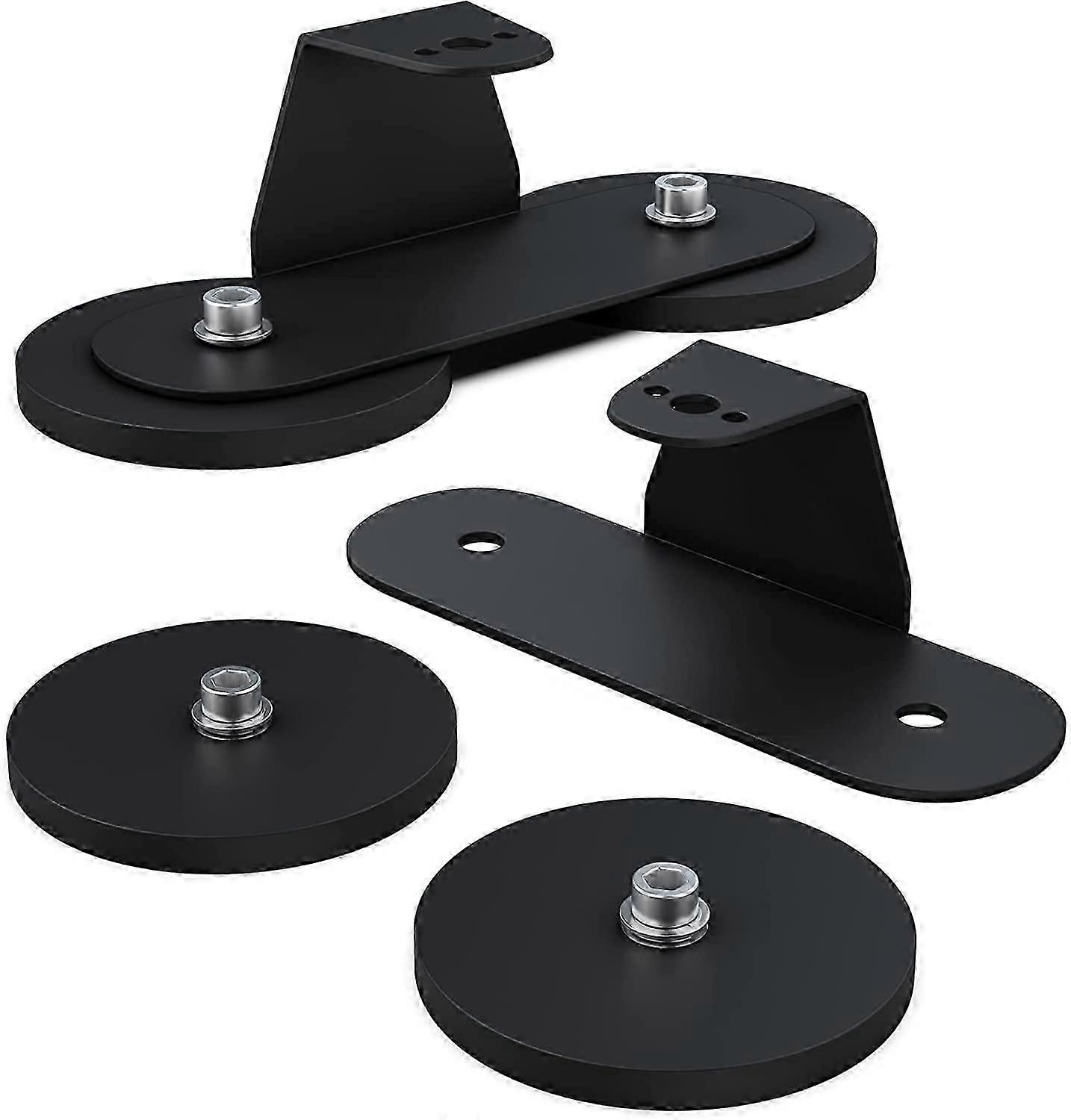 Magnetic Base LED Strip Mounting Bracket, Strong Suction Cup Bracket for Straight Curved Side LED Strip Mount 2-Pack, Black