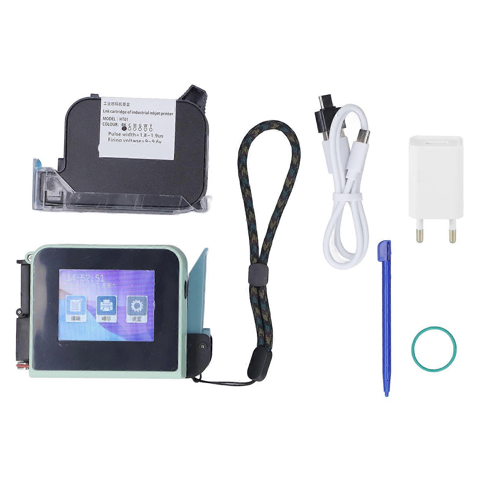 Printer with Ink Cartridge LED Touch Screen Handheld Inkjet Coding Machine for QR Code Production Date