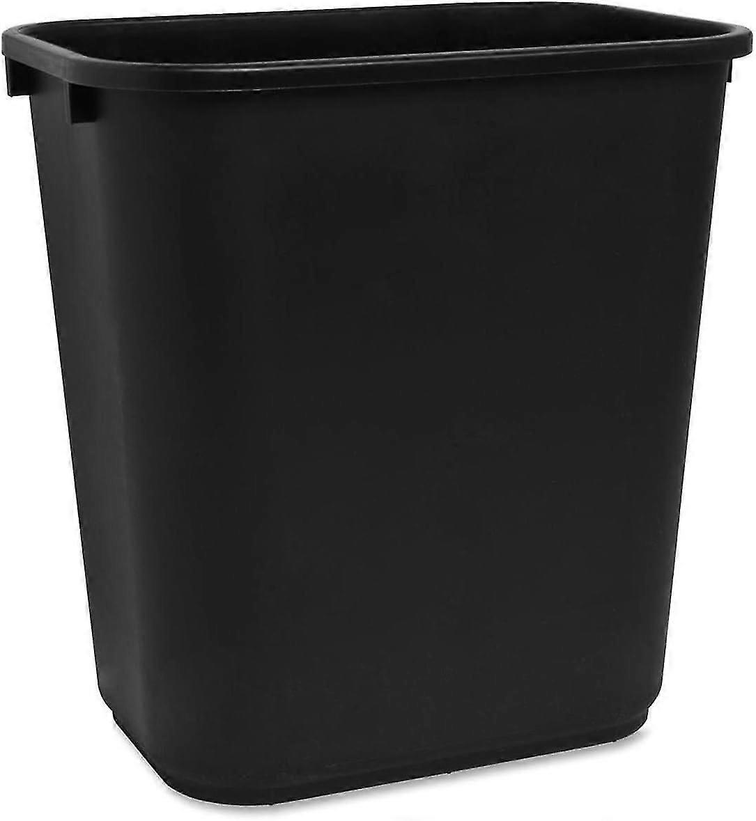 Rectangular 8l Black Wastebasket - Stylish And Durable Trash Bin