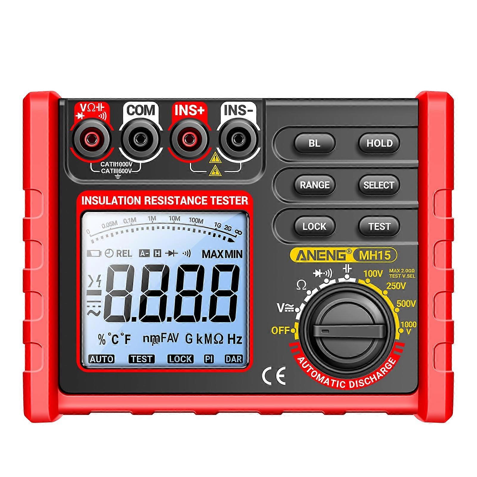 Insulation Resistance Tester 6000 Counts 0.1M Ω~2000M Ω DC/AC Vole Diode Tester