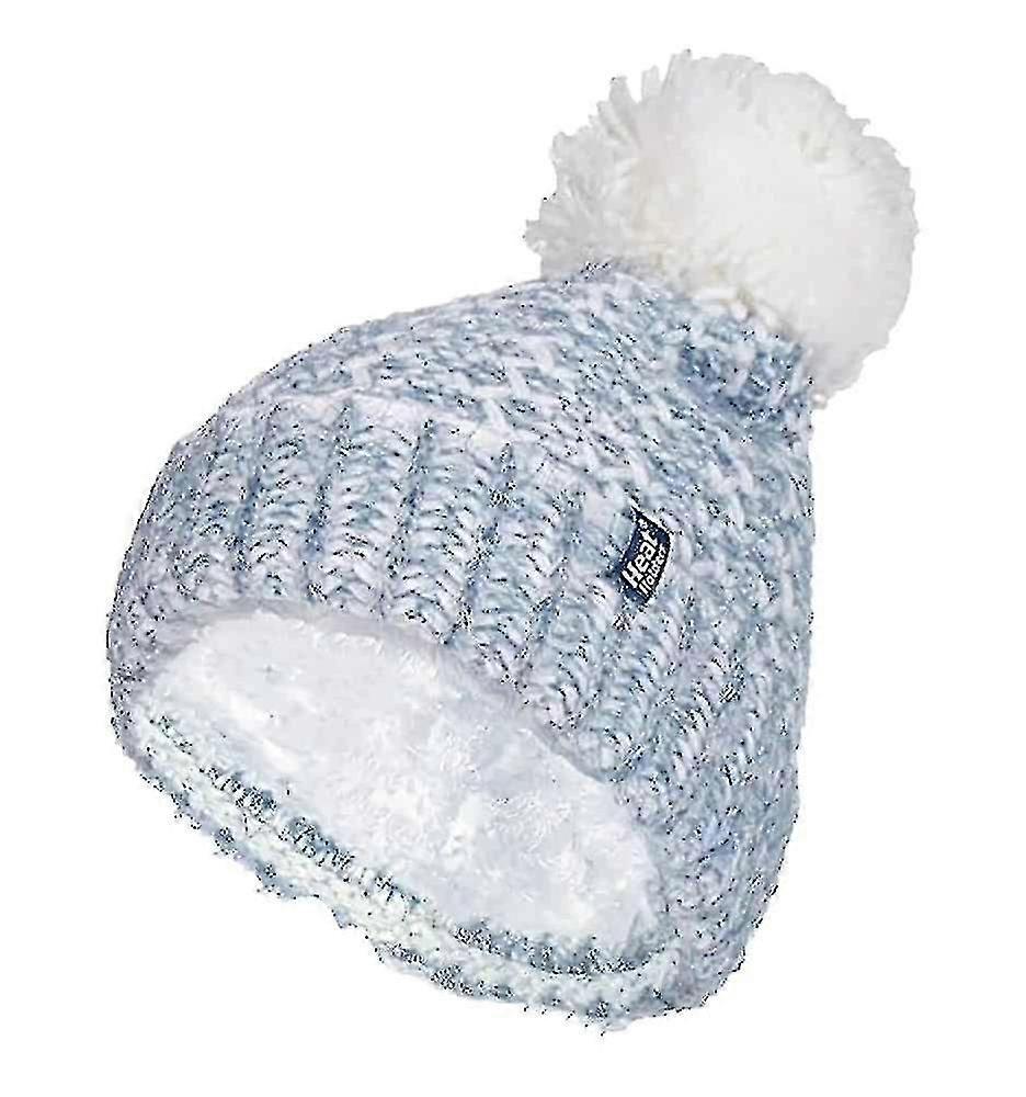Ladies Fleece Lined Cuffed Winter Hat With Pom Pom