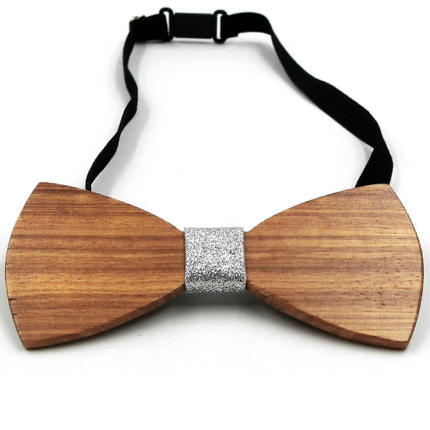 Mens Bow Ties Natural Zebra Wood Handcrafted Wooden Adjustable Bowties For Tuxedo Wedding Par