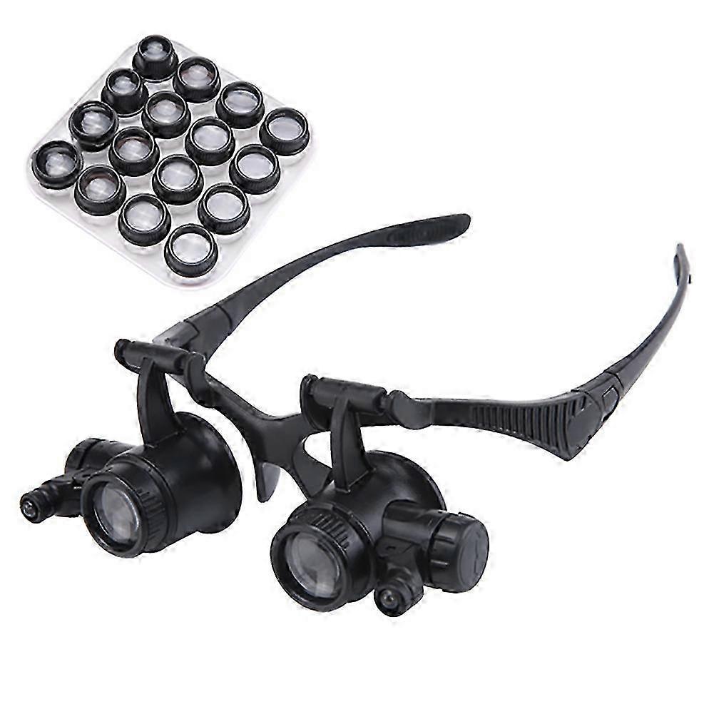 JIKAIX LED Magnifying Glasses with 2.5X to 25X Zoom Repair Loupe and Stereo Magnifier