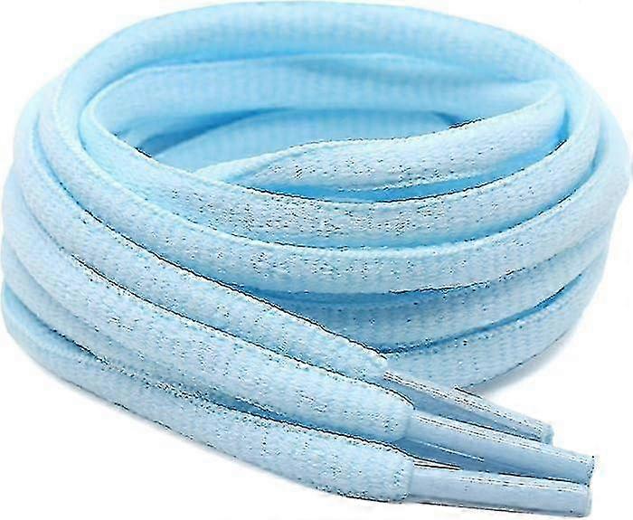 Light blue oval shoelaces designed for sports and running footwear come in one size per pair.