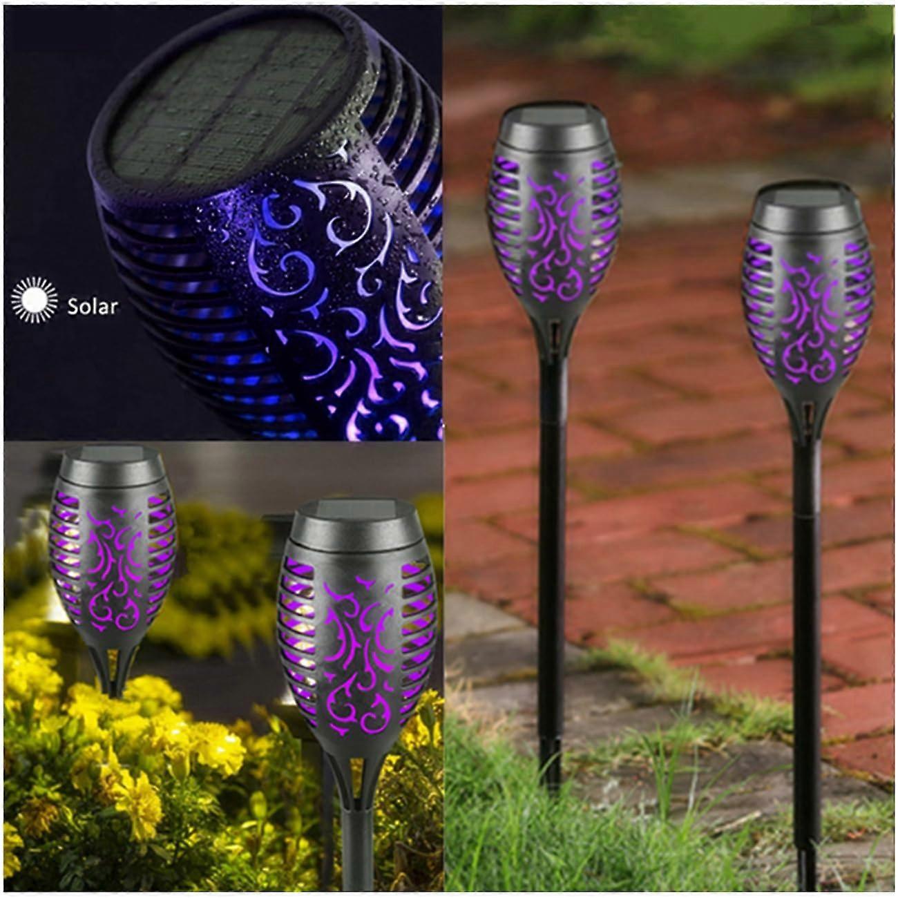 Solar Outside Torch Lights, Outdoor LED Flickering Flame for Garden Decor  6 Pack