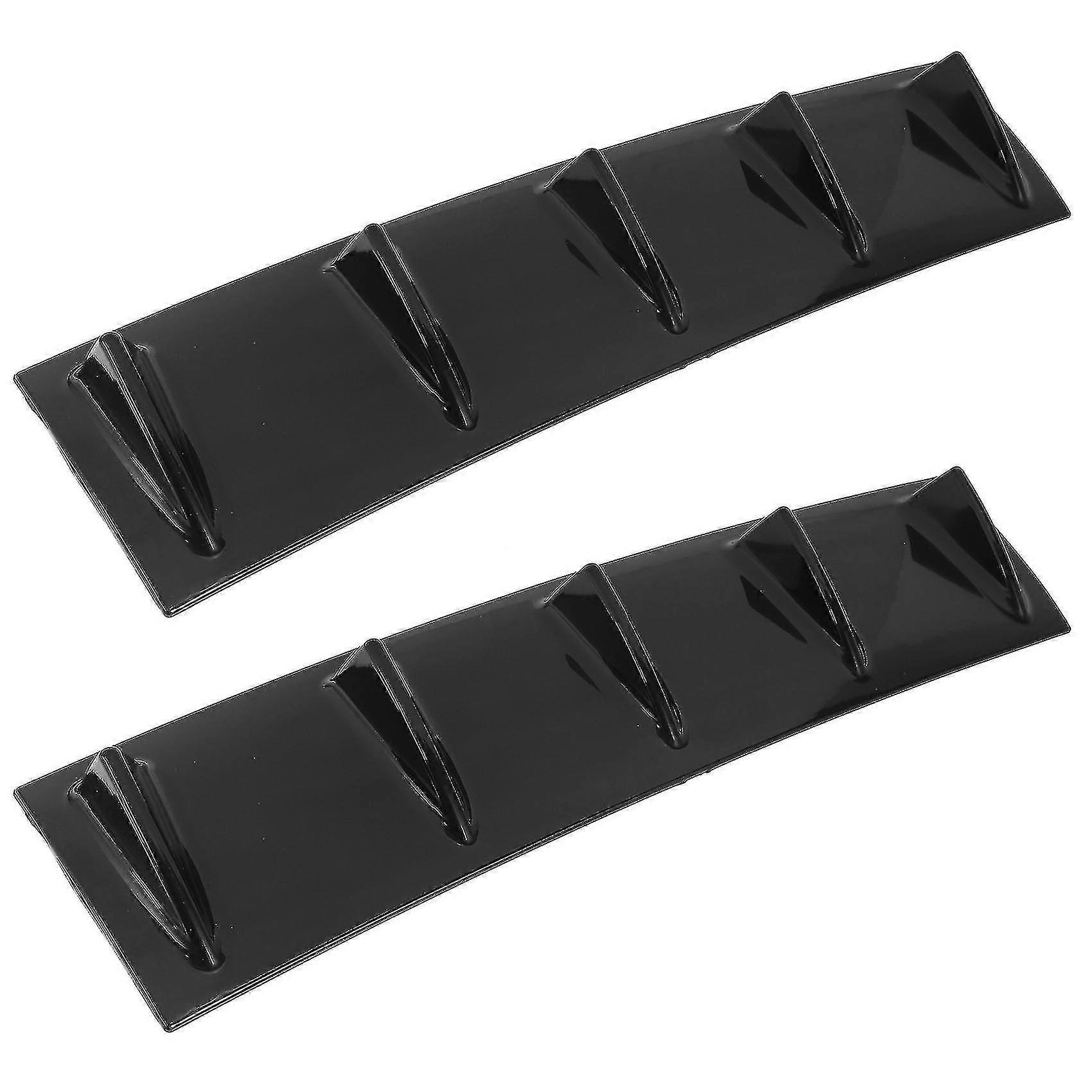 2x Hot 58.4x15.2cm Bumper Lip Diffuser 5 Fin G Abs Car Diffuser Fin