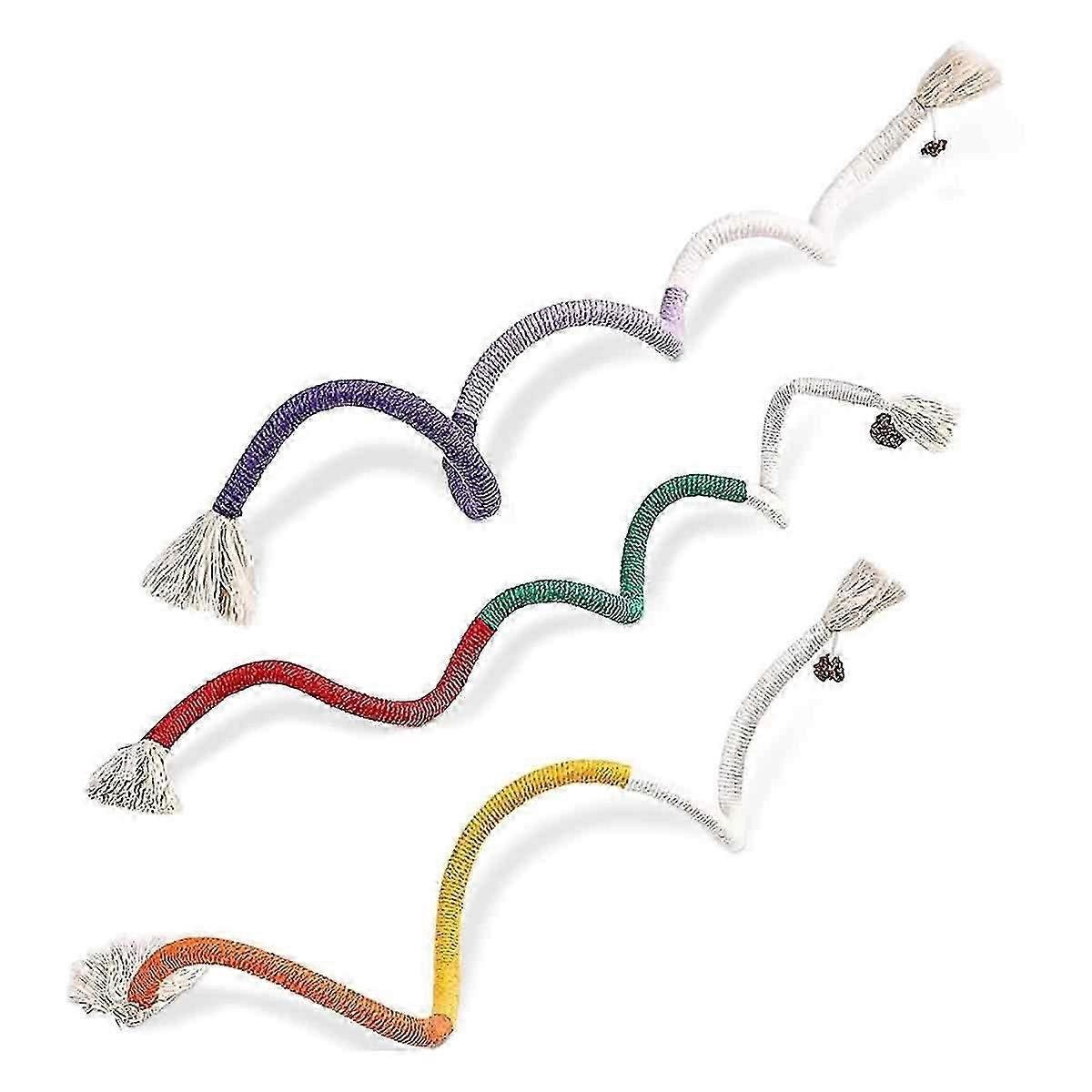 3-piece set of cat toy chewing rope with natural catnip filling, suitable for indoor cats as a safe teeth cleaning toy, interactive cat bite toy &My