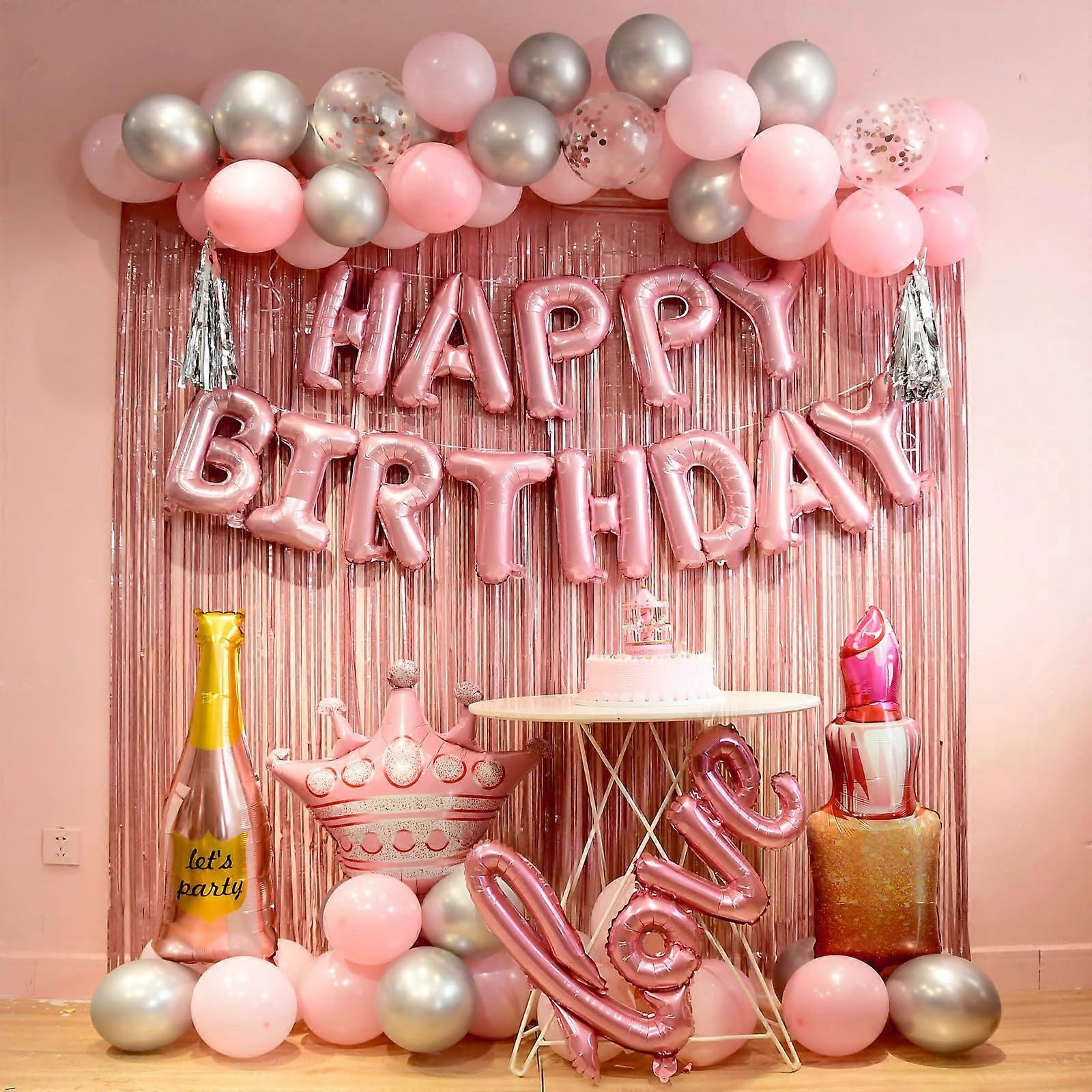 Pink birthday decorations for girls' birthday party
