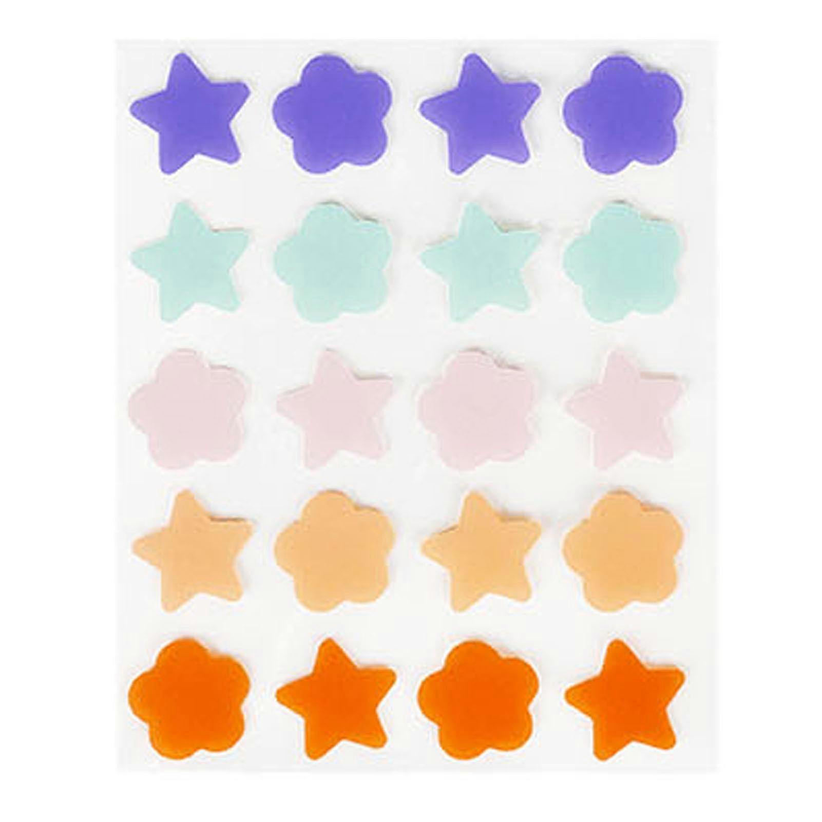 20pcs Pimple Autocollants Floral En forme d’étoile Absorbant Hydrocolloïde Facial Pimple Points Patchs