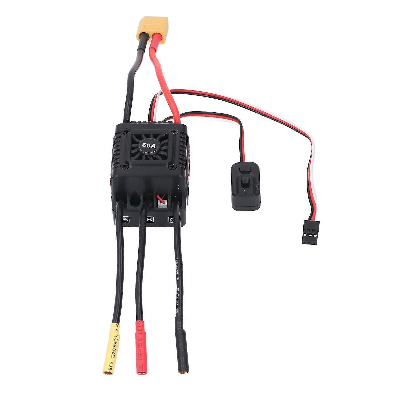RC Brushless ESC 60A Water Proof External Programming Port Electric Speed Controller for 1/10 RC Car