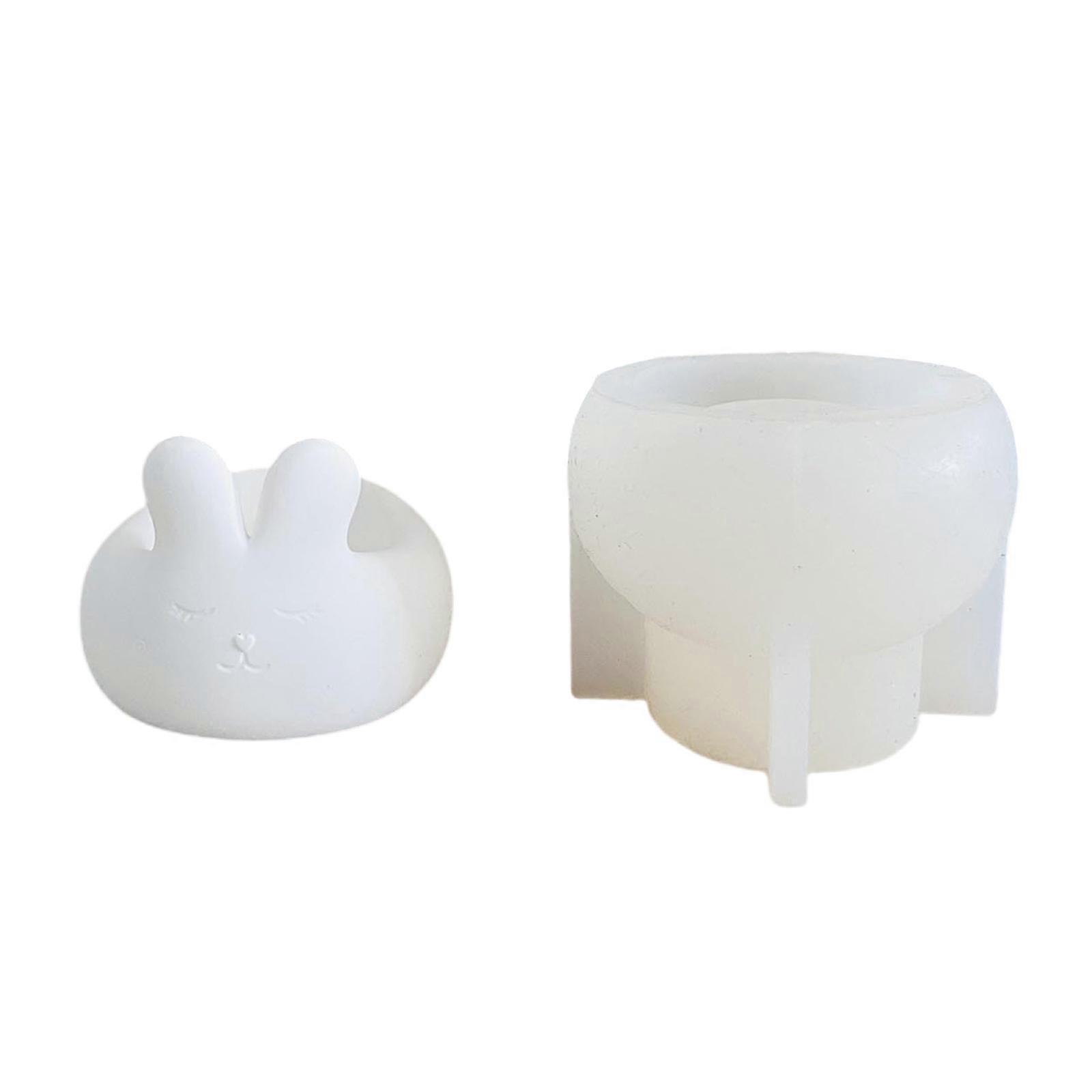Rabbit Candlestick Molds for Epoxy Resin Silicone Candle Holder Molds for Making Candlestick Handmade Art Craft Multicolor