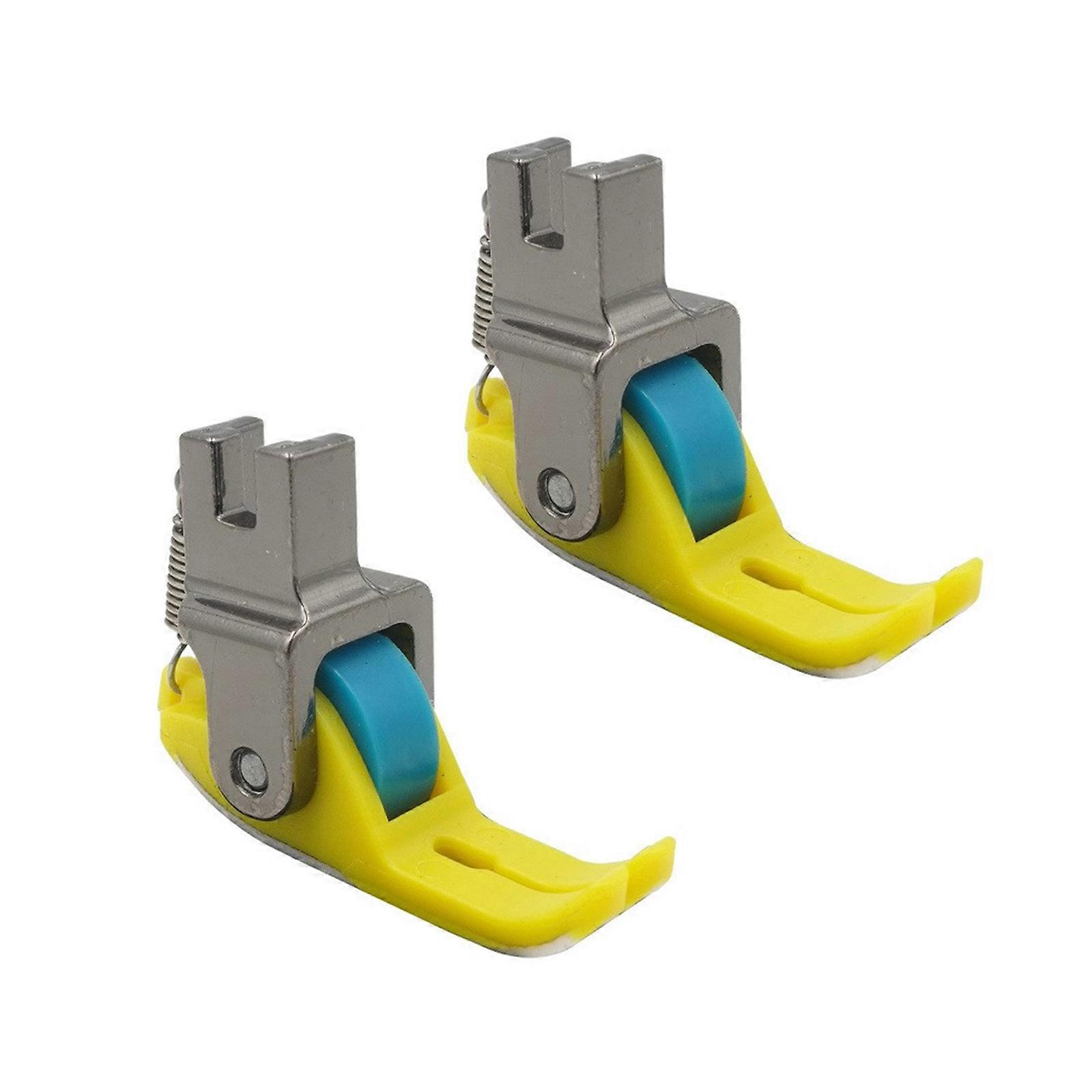 2Pieces Sewing Machine Roller Presser Foot Replaceable Flat Car Roller Presser Feet Sewing Machine Accessories
