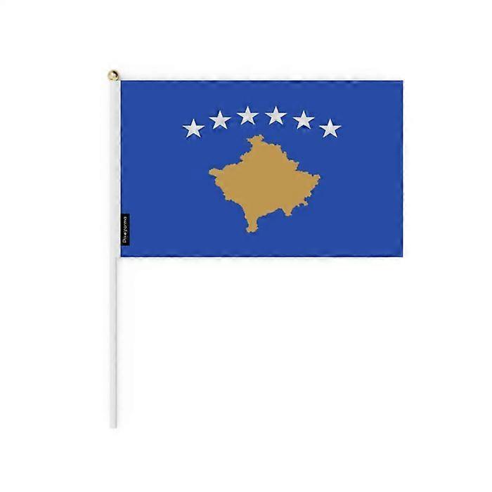 Set of Mini Flags - Kosovo - 14 x 21 cm - Handheld - Polyester - 100 pieces