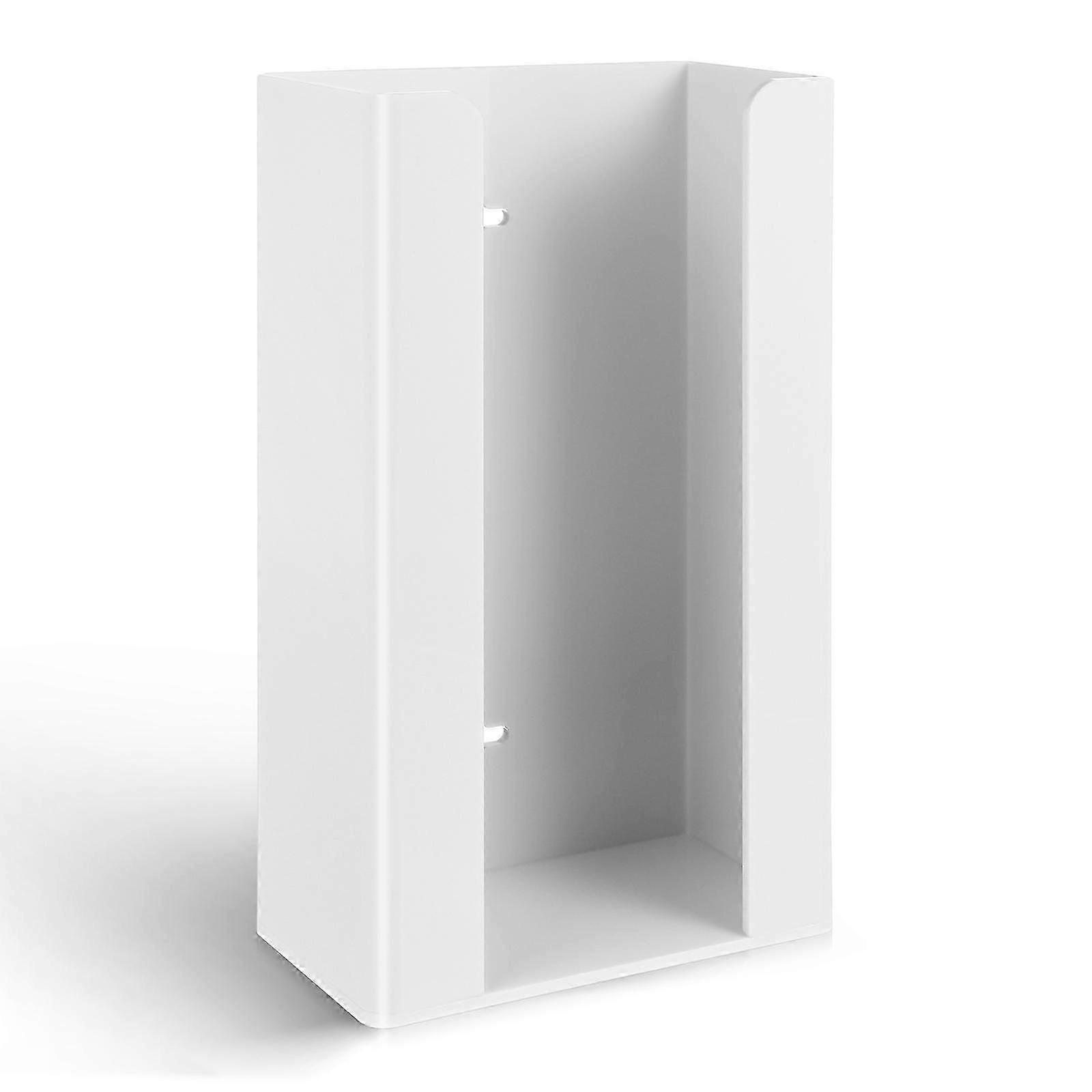 Wall Mounted Transparent Disposable Gloves Dispenser Storage Box Organizer (White)
