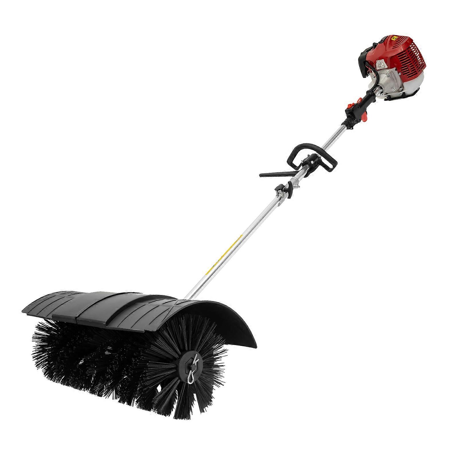 52CC 189cm Power Broom Handheld Side Hanging Sweep Machine Adjustable Speed Sweeper with 2-stroke Engine for Lawns Farms Streets Parks