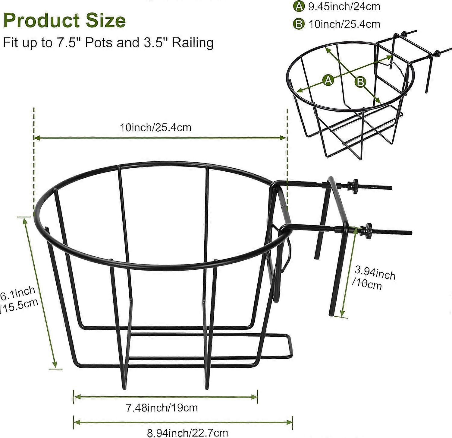 10 Inch Railing Planter Fit for 1.5 3.5 to Inches Railing Adjustable  Hanging Planters Outdoor