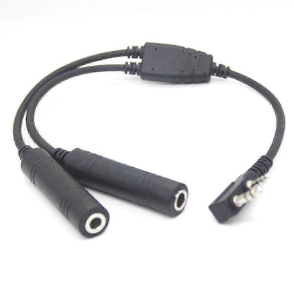 Aviation Helicopter Radio Headset Mic Headset Adapter Extension Cable 2-pin K Port Walkie Talkie He