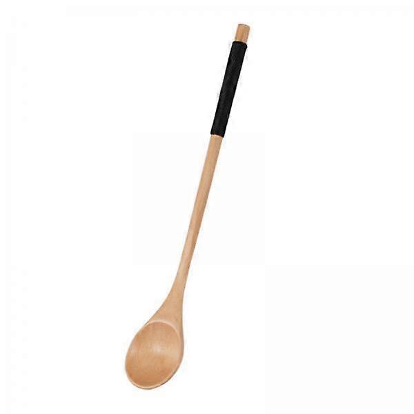 2x Long Handle Spoon Tableware Kithchen Tool Dessert Spoon Practical Wooden Tea