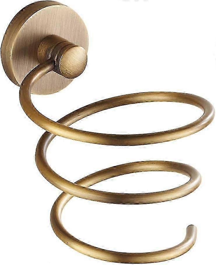 מחזיק מייבש שיער נחושת עתיק קלאסי פליז מוברש מייבש שיער מתלה אחסון עיצוב היטב KB